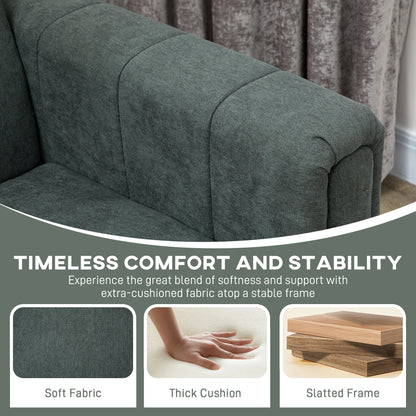 HOMCOM Three-Seater Relaxed Modern Sofa - Grey