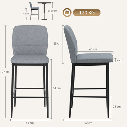 HOMCOM Modern Tall Chairs in Grey