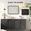 HOMCOM Rectangular Wall Mirror with HD Glass - Black
