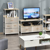 HOMCOM 4 Drawer Storage Chest Unit Home Cabinet w/ Shelves Home Living Room Bedroom Entryway Living Furniture, Light Grey