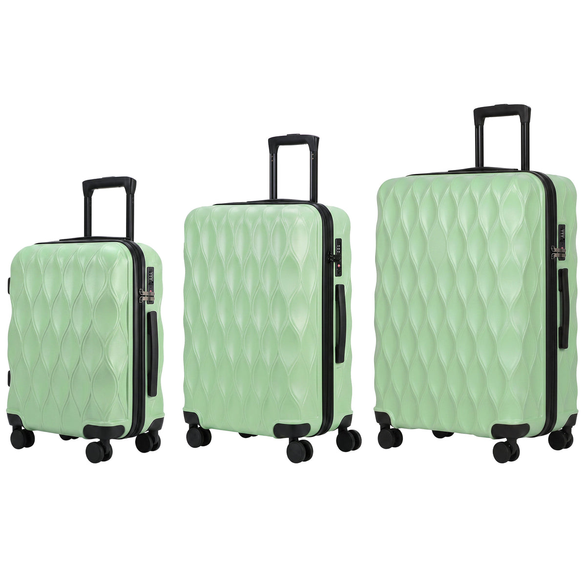 HOMCOM 3-Piece Suitcase Set in Green