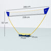 HOMCOM 2.8m Portable Folding Badminton Net Set with 4 Badminton Rackets and 2 Nylon Shuttlecocks, for Adults Kids Indoor Outdoor Exercise Training