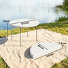 Outsunny 120 cm Folding Picnic Table, Camping Table with Non-slip Foot Pads and Metal Frame, 100 kg Load, for Garden, White