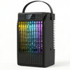 HOMCOM Portable Air Conditioner, 4-in-1 Mini Air Cooler with 4 Wind Speed, 2 Cool Mist, RGB 7 LED Light, Black