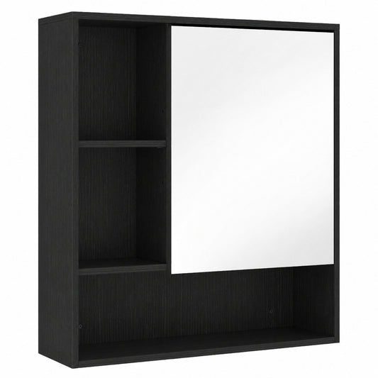 HOMCOM Bathroom Mirror Cabinet in Black