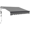 Outsunny 2.5 x 2m Electric Awning with Remote Controller, Aluminium Frame DIY Retractable Awning, UV30+ Sun Shade Canopy for Garden Patio Deck Door Window, Dark Grey