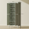 HOMCOM Tall Pantry Cupboard with Motion Sensor LED Light - Green