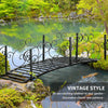 Outsunny 184cm Metal Arch Garden Garden Bridge, Safety Siderails, Arc Footbridge for Garden Creek, Stream, Pond, Black