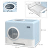 PawHut Enclosed Cat Litter Box, with Lid, Front Entry, Top Exit, Pull-Out Tray, Scoop - Blue