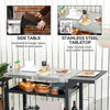 Outsunny Multi-Feature BBQ Grill Table, with Stainless Steel Top - Black