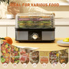 HOMCOM 5 Tier Food Dehydrator, 245W Stainless Steel Food Dryer Machine with Adjustable Temperature for Drying Fruit, Meat, Vegetable, Jerky and Pet Treat, Black
