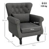 HOMCOM Chesterfield-Style Accent Chair - Grey