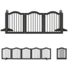 PawHut Wooden Foldable Dog Gate Panel Pet Fence Freestanding Safety Barrier for the House, Doorway, Stairs (Black)