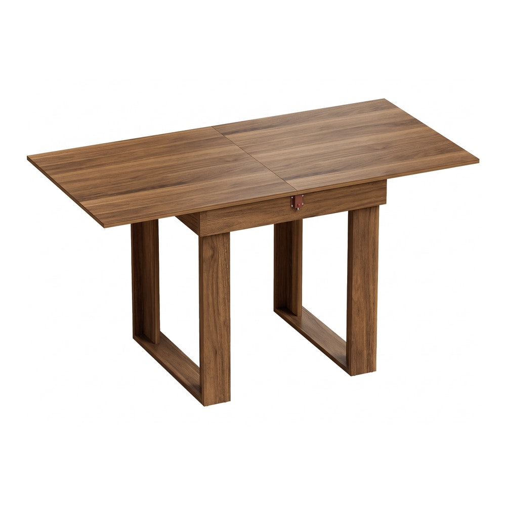 HOMCOM Folding Dining Table in Grey Wood Effect