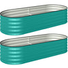 Outsunny Set of Two 150 x 60cm Steel Planters - Green