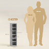 HOMCOM Set of 2 CD Media Display Shelf Unit Tower Rack with Adjustable Shelves, Grey
