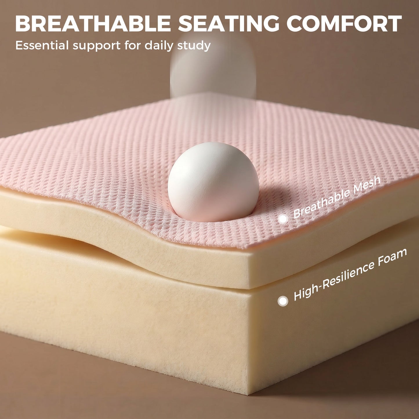HOMCOM Office Chair, Armless Computer Desk Chair with Breathable Mesh, Adjustable Height, Swivel Wheels, Pink