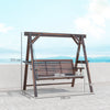 Outsunny Three-Seater Wooden Swing Bench