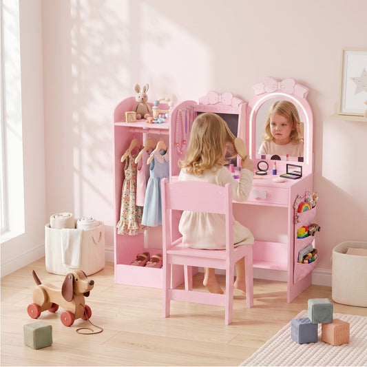 AIYAPLAY Kids Dressing Table in Pink
