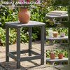 Outsunny Outdoor Side Table, Garden Coffee Table, All-Weather Adirondack Side Table for Garden, Beach, Indoor Outdoor, Grey