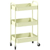 HOMCOM Three-Tier Steel Storage Trolley - Green