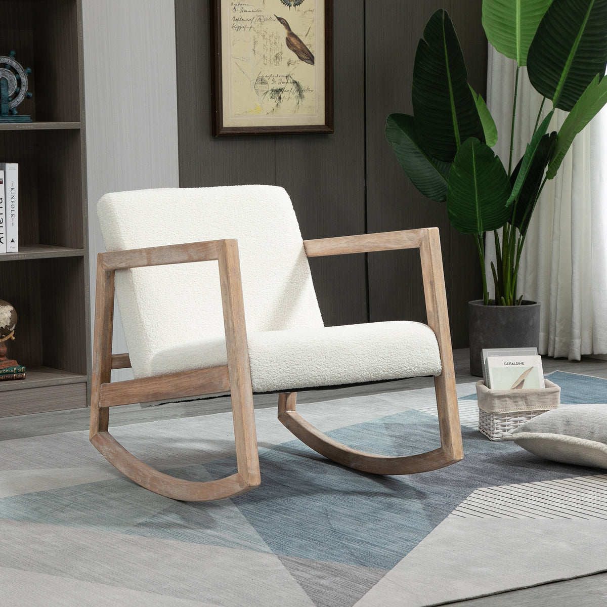 HOMCOM Rocking Chair in Cream White