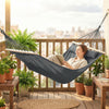 Outsunny Cotton Hammock, Soft Portable Swing Sleeping w/ Headrest & Side Pocket, Dark Grey
