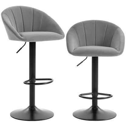 HOMCOM Stool Counter Backs in Light Grey