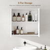 HOMCOM Double-Door Bathroom Mirror Cabinet - White