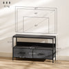 HOMCOM TV Stand Cabinet with 2 Foldable Drawers - Black