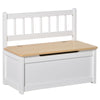 HOMCOM 2 In 1 Wooden Toy Box, Seat Storage Bench, Storage Chest Cabinet Organiser, with Safety Pneumatic Rod