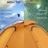 Outsunny Camping Tent with Self Inflatable Mattress, 1 Person Dome Tent with Removable Rainfly and Aluminium Frame, 2000mm Waterproof, Portable with Bags, for Fishing Hiking, Orange/Grey