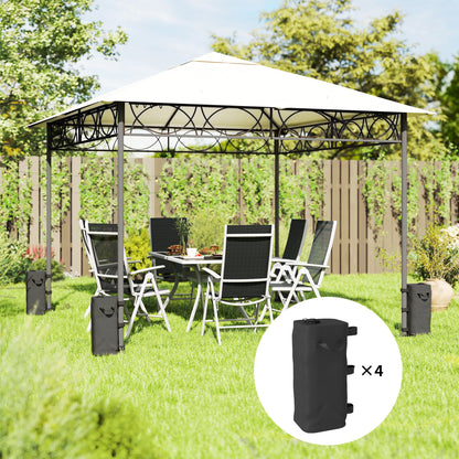 Outsunny Set of 4 Heavy Duty Gazebo Weights Bags in Black