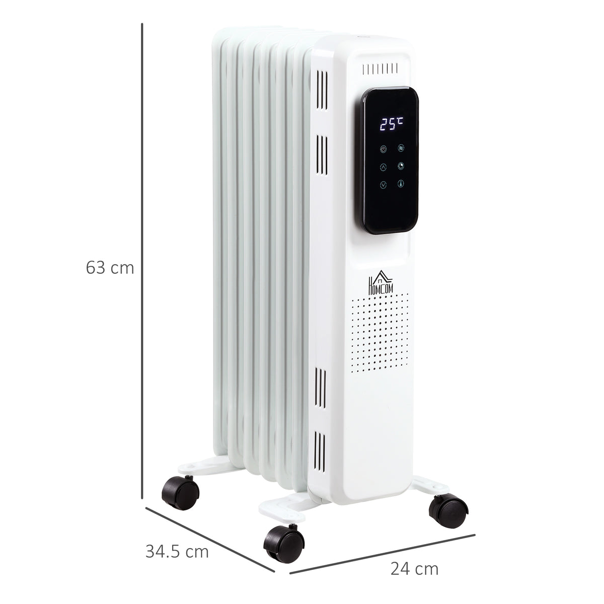 HOMCOM 1500W Oil Filled Radiator in White