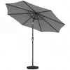 Outsunny 2.7 m Garden Parasol Umbrella with Cross Base and Sandbag, Retractable Ribs, Outdoor Table Market Umbrella, Light Grey