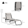 Outsunny Set of Two Folding Sun Loungers, with Four-Position Backs - Cream