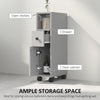 kleankin Slimline Bathroom Storage Cabinet - Grey