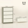 HOMCOM Chest of Drawers, Dresser with 4 Fabric Drawers - White and Grey