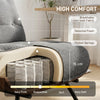 HOMCOM Accent Chair, Linen-look Fabric Reading Chair with Spring Cushion, Slatted Support, Steel Frame, Dark Grey