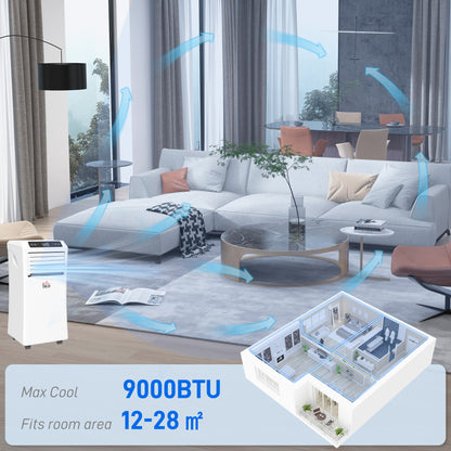 HOMCOM 9000 BTU Air Conditioning Unit in White