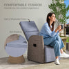 Outsunny 148Â° Reclining Rattan Garden Armchair, with Footrest - Brown/Grey