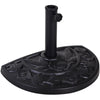 Outsunny 9kg Resin Parasol Base, Half Round Umbrella Stand with Floral Design for Garden, Outdoor, Suitable Umbrella Rod: Î¦3.8cm, Î¦4.8cm, Black