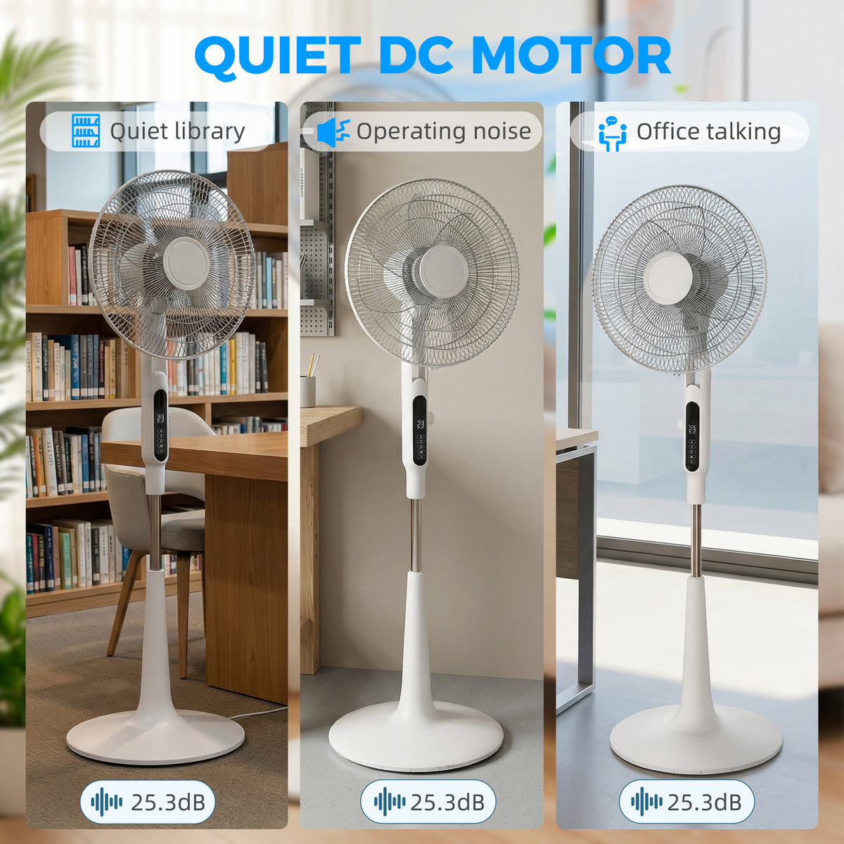 HOMCOM Three Mode Pedestal Fan in White