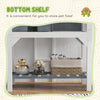 PawHut Wooden Tortoise House with Storage Shelf, Clear Observation Windows, Lamp Holder, Openable Top, Built-in Tray, Grey