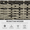 Outsunny Rattan Garden Sofa Set, 4-Seater Wicker Sectional for Garden, Grey