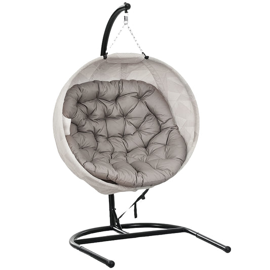 Outsunny Hanging Egg Chair in Sand Brown