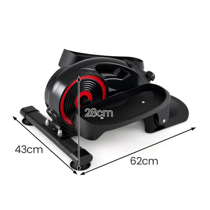 Side view of the under desk elliptical pedal exerciser showing its dimensions