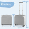 Under-seat Carry On Luggage with Spinner Wheels-Silver