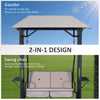 Outsunny Outdoor Garden 2 Seater Canopy Swing Chair Seat Porch Loveseat Vintage Hammock Cushioned Seat w/ and Side Drink Panel