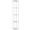 HOMCOM RGB LED Floor Lamp with Shelves, Modern Dimmable Standing Lamp with Remote Control, Adjustable Brightness & Speed for Living Room, Bedroom, Office, White